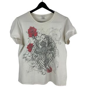 Women’s Y2K Love Love Lo Grunge Punk Rose Graphic Shirt Size 2XL